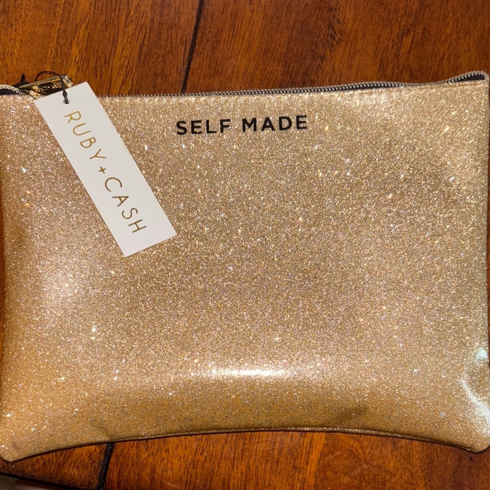 Ruby + Cash Gold Glitter Makeup Pouch
